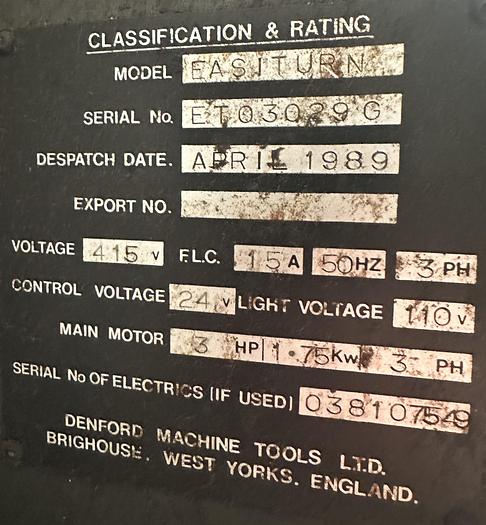 Used Denford Easiturn CNC Lathe