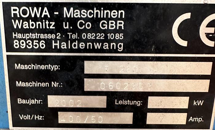 Used 2002 Rowa T280 Hydraulic Horizontal Bender