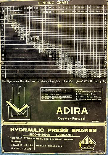 Used Adira 3M x 90 Ton Upstroking Press Brake OH 9030