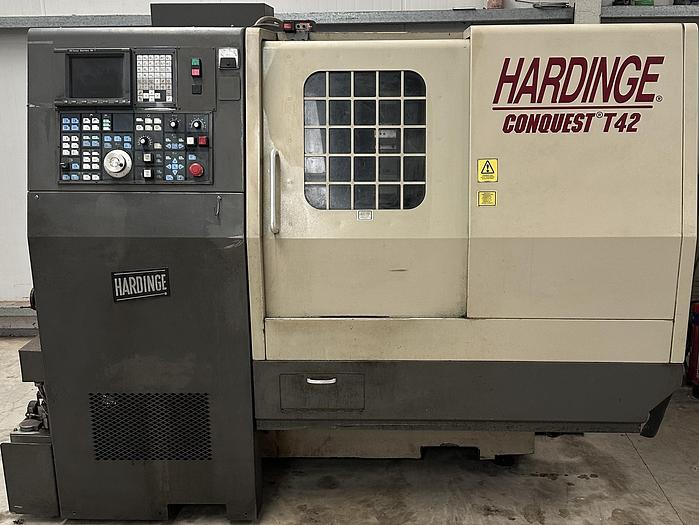 Used Hardinge SG-42 Conquest T42 CNC Slant Bed Lathe w/ Fanuc 18-T Controller