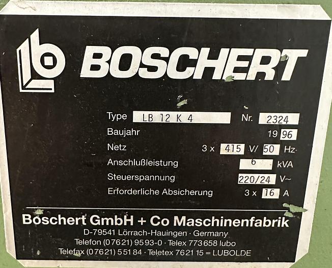Used 1996 Boschert LB 12 K 4 230mm x 230mm x 4mm Corner Notcher
