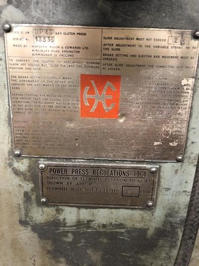 Used HME 40 Ton Adjustable Stroke Power Press