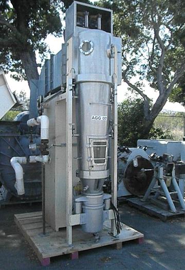 Used Dryer, Fluid Bed, Batch, 8" Dia, S/st, Steam Heated, Glatt, #S738279