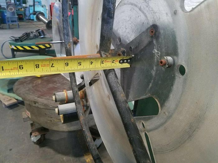 Used PA Industries Motorized Stock Material Payoff Reel Feed to Press