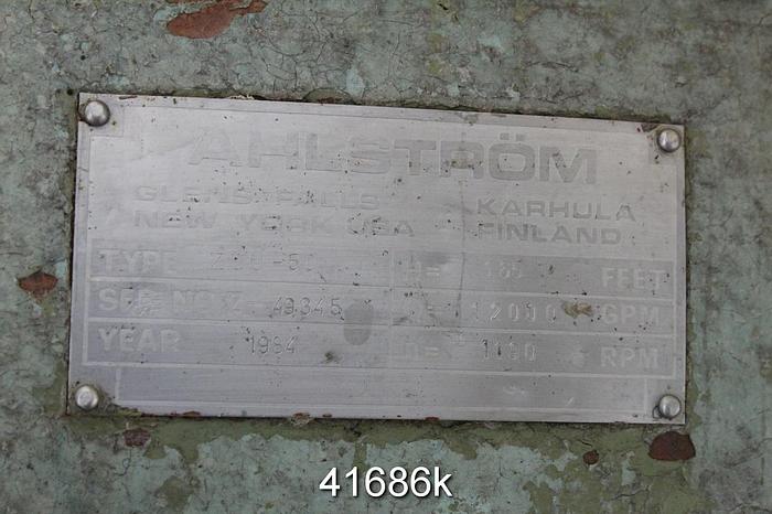 Used Sulzer ZUU-50 Double Suction Fan Pump, 20x24, Stainless Steel #41686