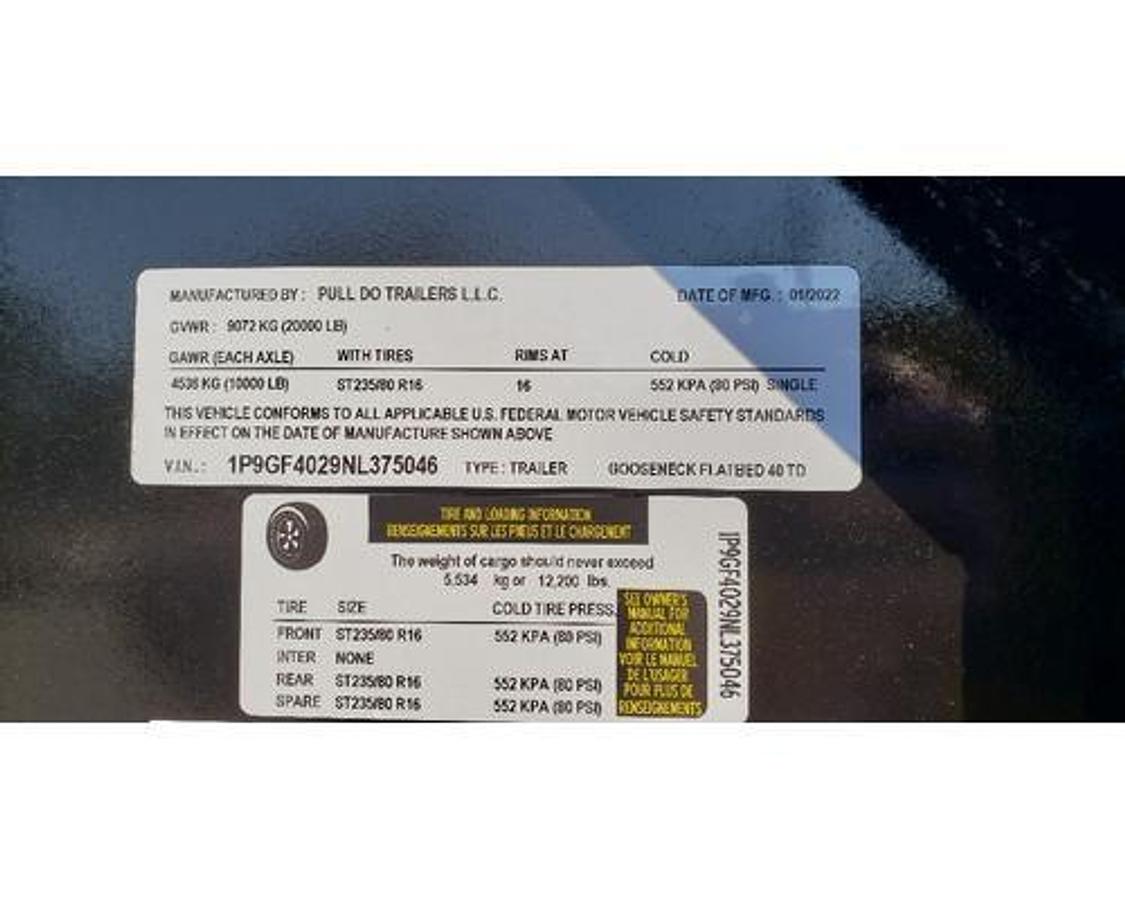 2022 PULL DO TRAILERS LLC 40 TD