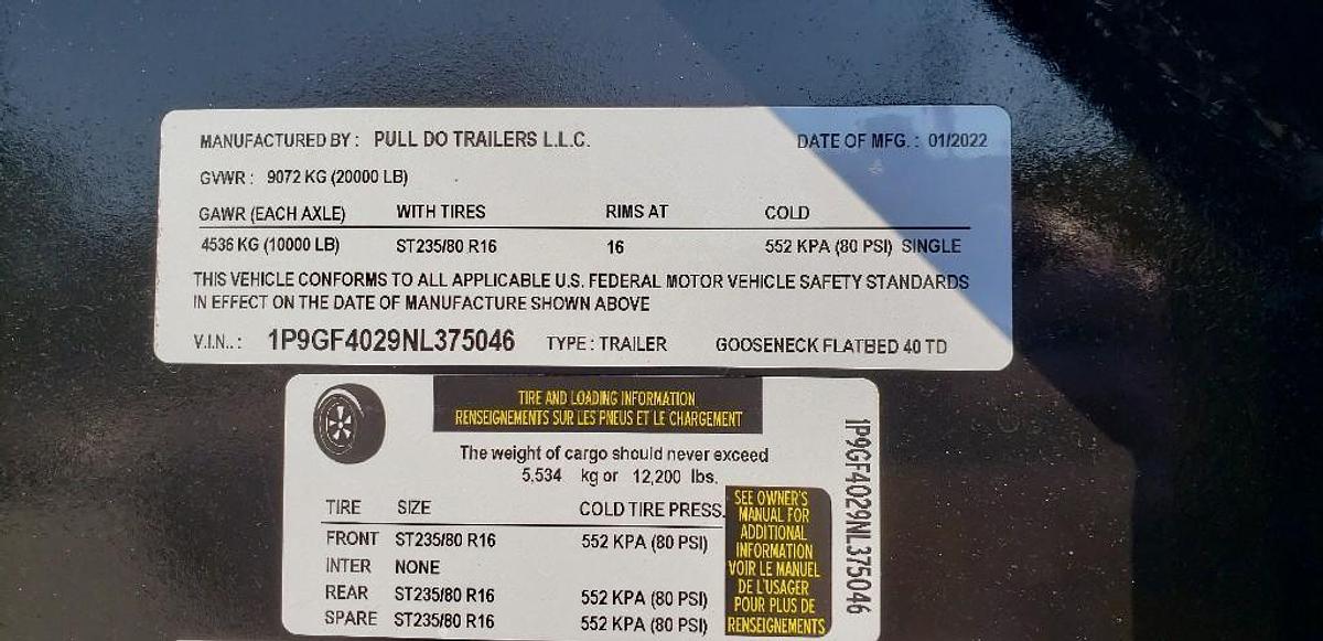 2022 PULL DO TRAILERS LLC 40 TD