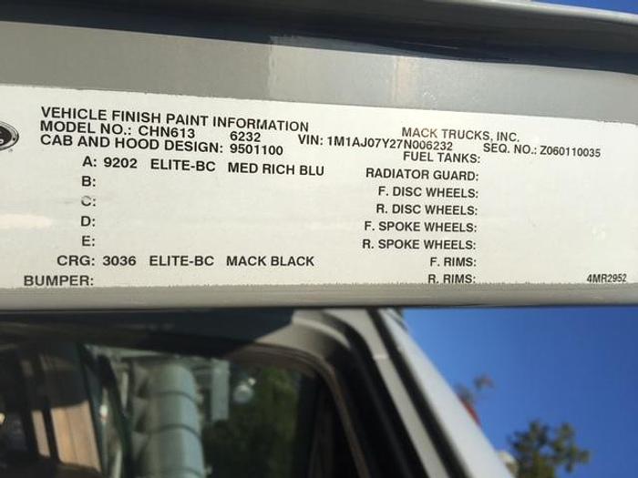 Used 2007 Mack Trucks, Incorporated CHN613
