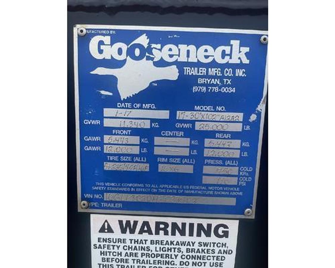 Used 2017 GOOSENECK FLAT BED