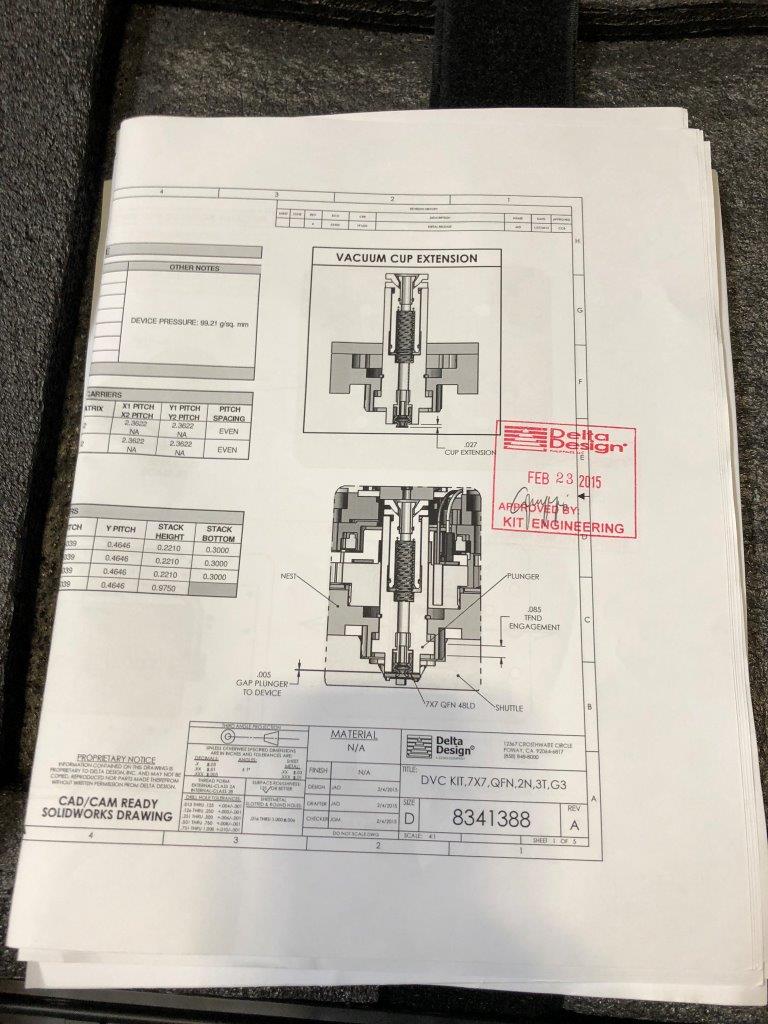 Used DELTA DE8000 6.8 x 6.2 eMGA Test Handler Change Kit