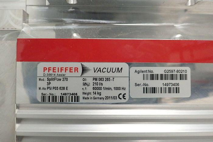 Used Pfeiffer SplitFlow 270 3P Agilent G2571-80210 Vacuum Pump with Controller TC 400