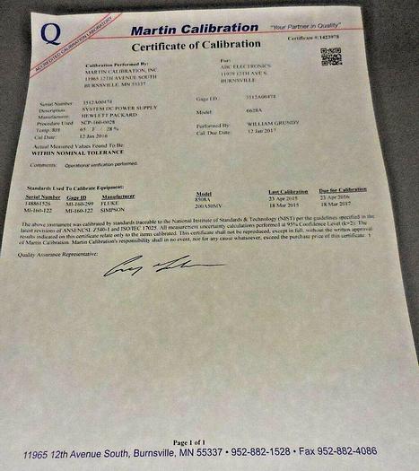 Used Hewlett Packard 6628A System DC Power Supply