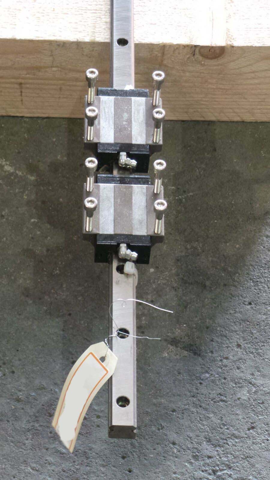 Used NSK Ltd Japan LH20 Linear, With 4 Bearing Guide Rail, LH20 / ( Rail 2.25 Meter Long ) / Bearing Guide Width is 6.3 cm / NSK Japan