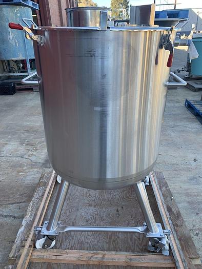 Used Tank, 50 Gallon, 316L Stainless Steel, Jacketed, FT/DB, Precision Stainless #S743608