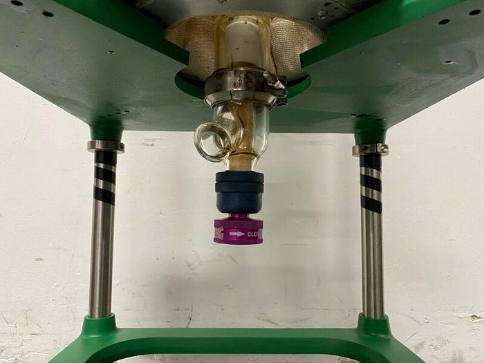 Used Chemglass 15 Liter Glass Reactor w/ Overhead Stirrer & Heating Pad & Mantle