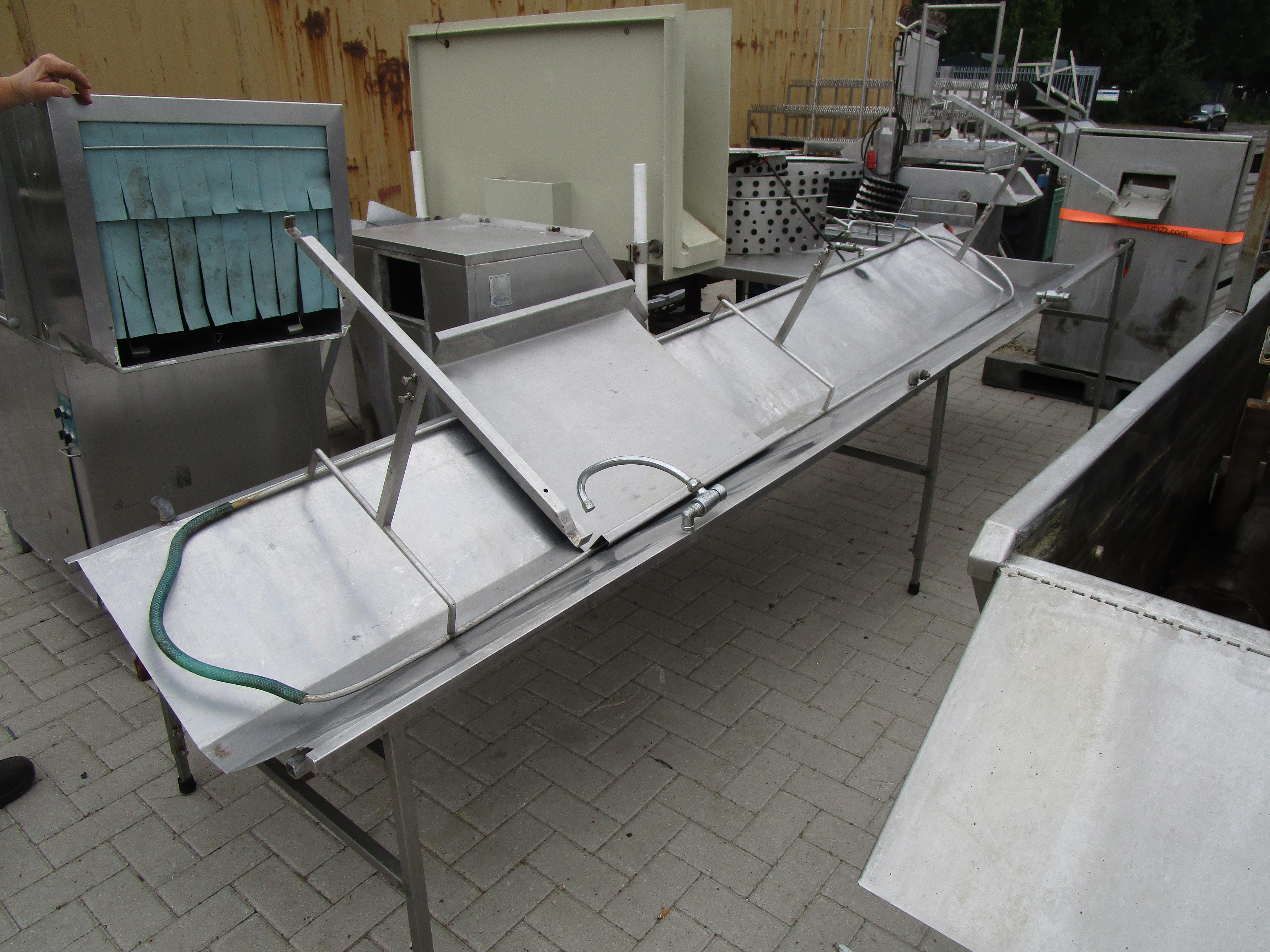 Used Poultry bleeding trough