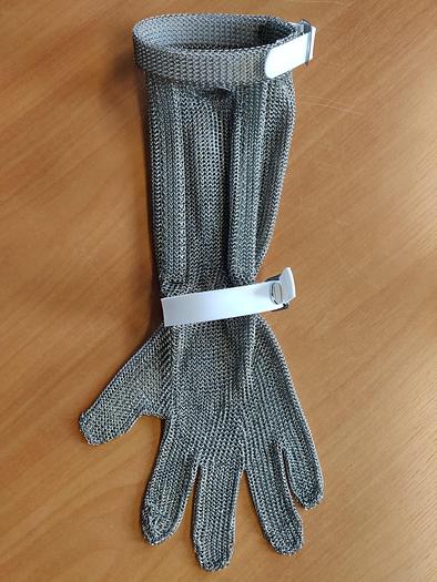Used Stainless steel safety glove, long cuff, S
