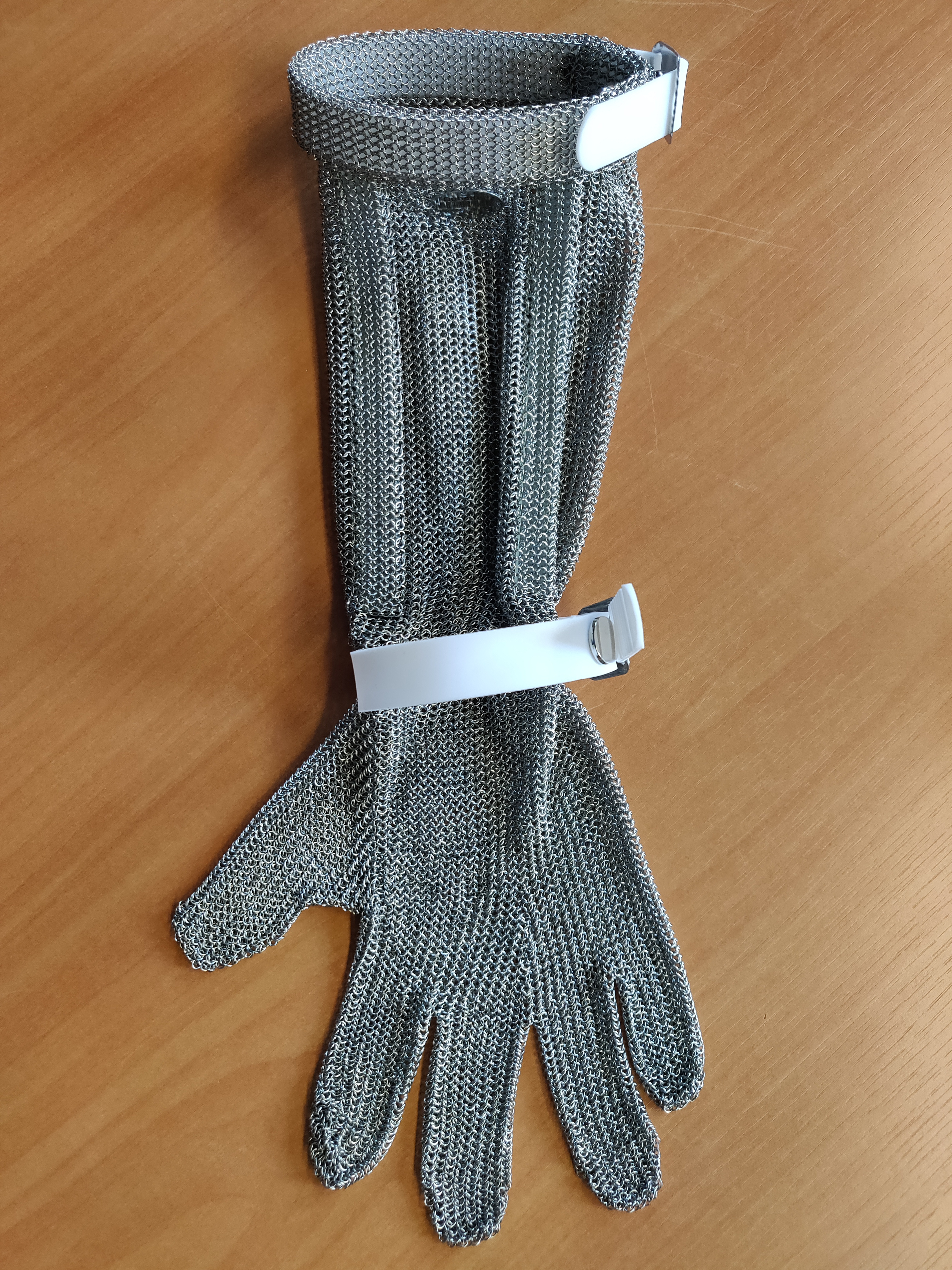 Used Stainless steel safety glove, long cuff, S