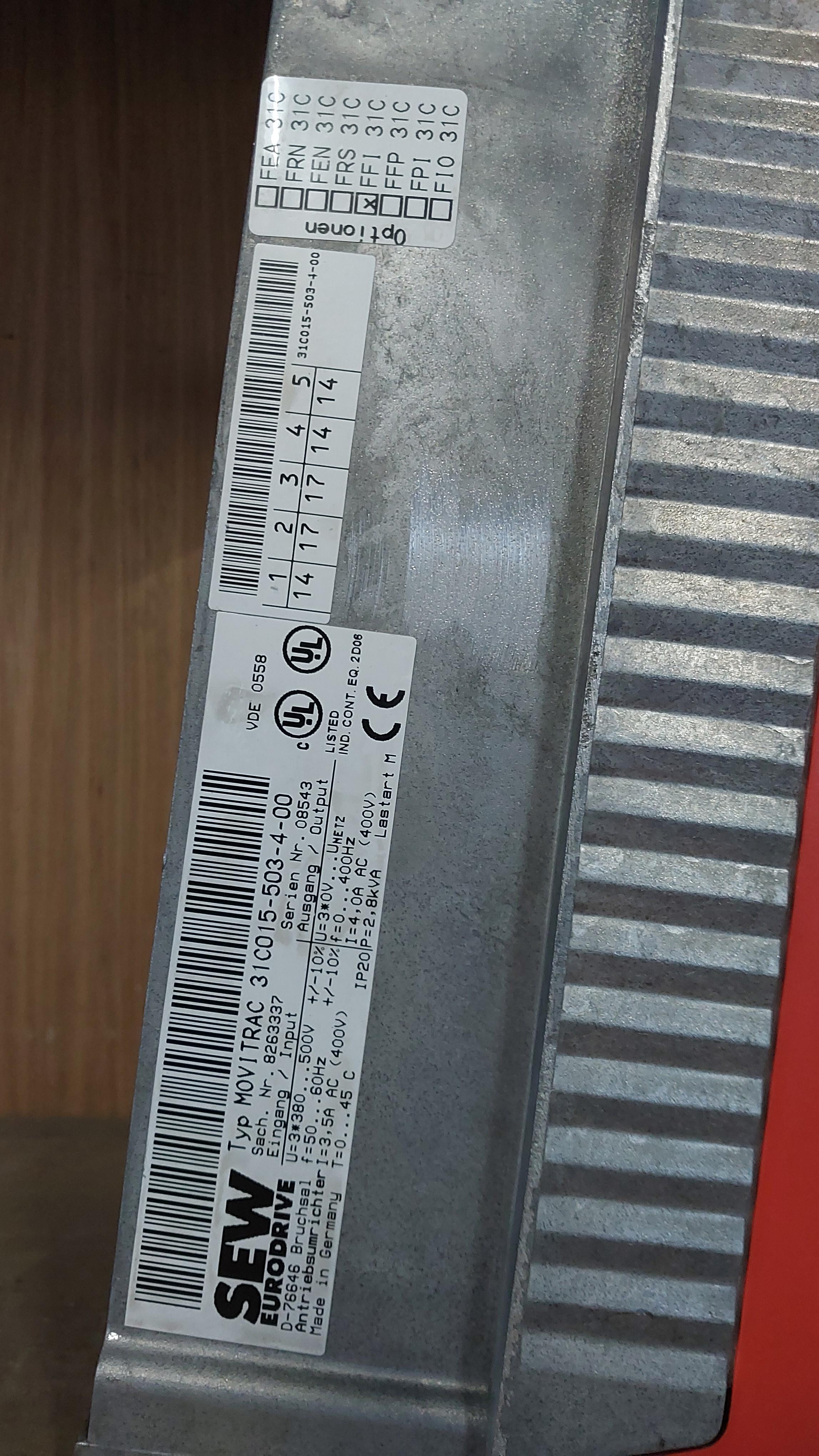 Used Sew Eurodrive - Movitrack switch panel