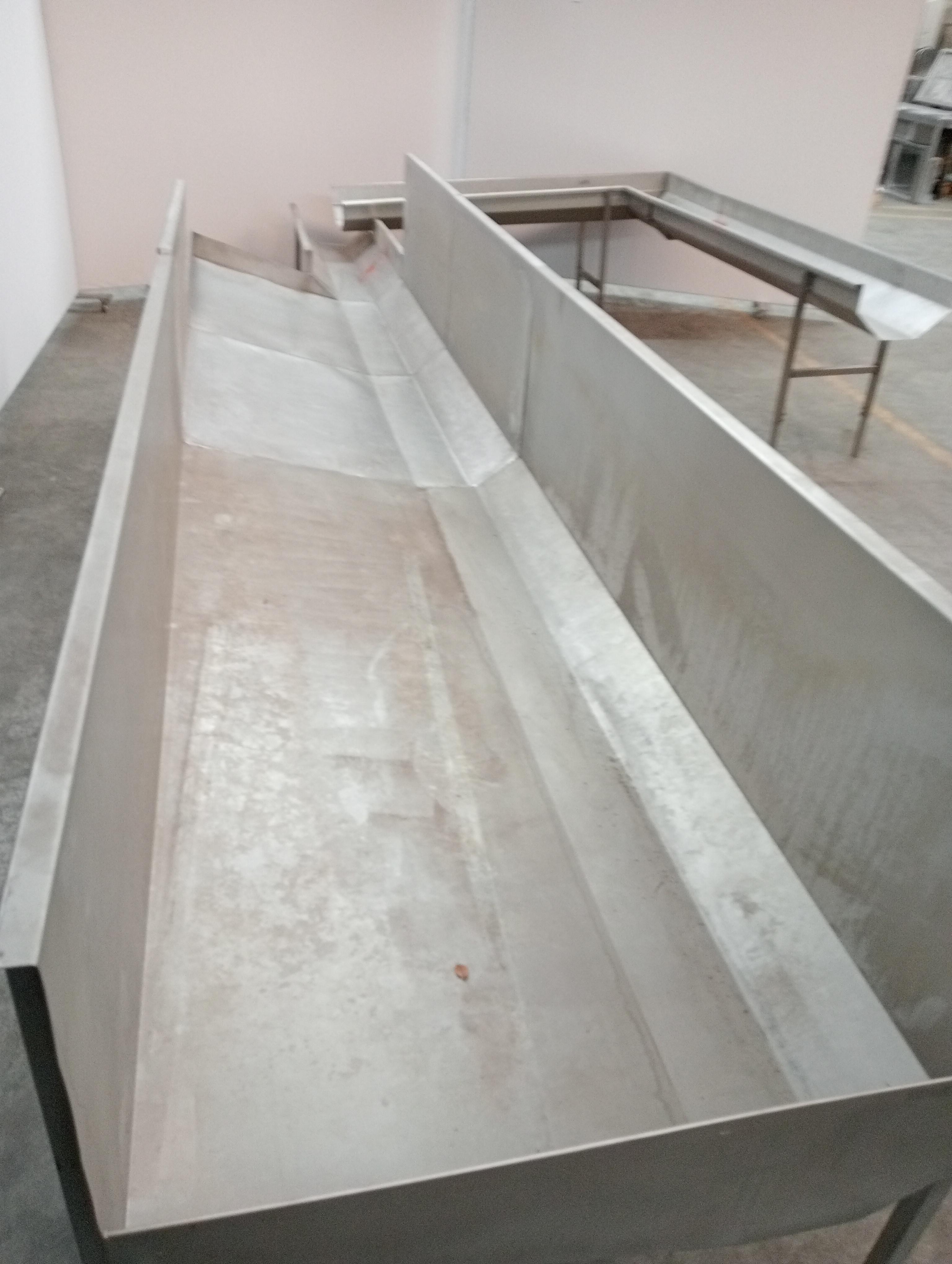 Used Poultry bleeding trough
