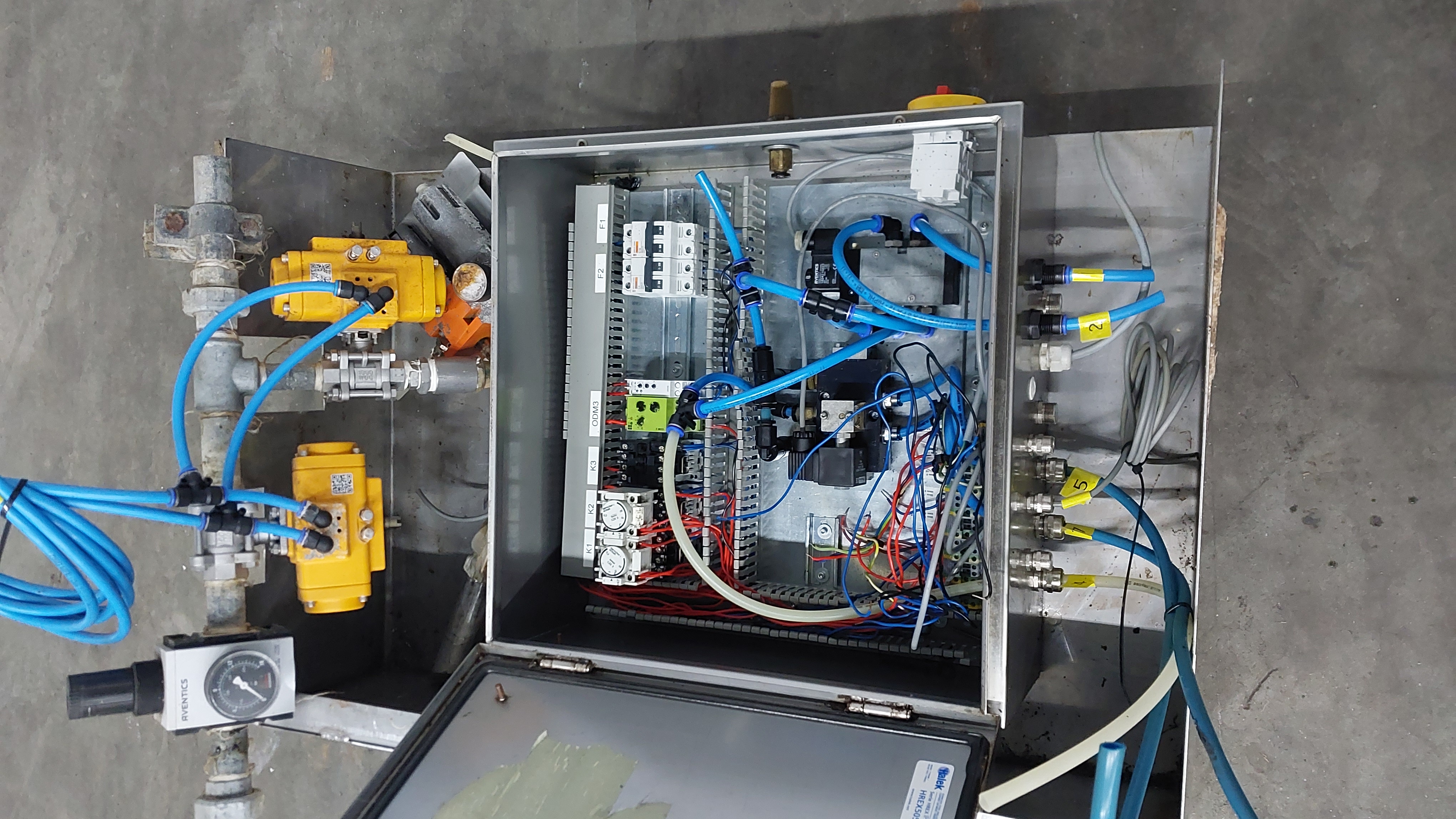 Used Cattle hide blow-off unit with trough