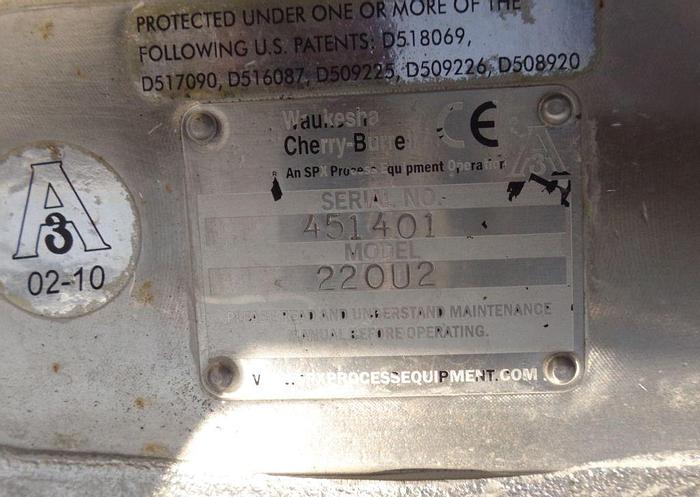 Used Pump, Positive, Waukesha, Mdl 220U2, 30 HP, 4", 316 S/st, Transfer, B #S743273