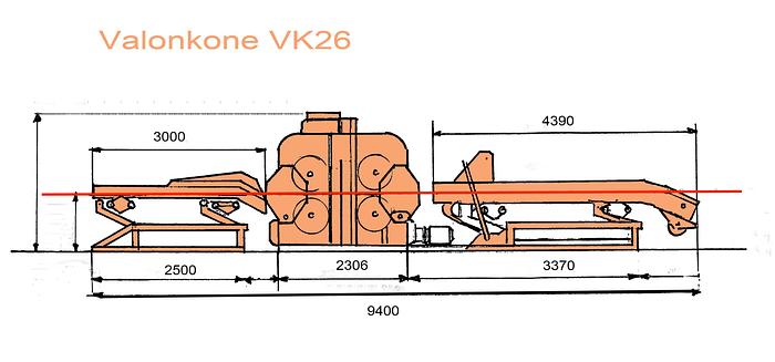 Used Valonkone VK26 debarking machine