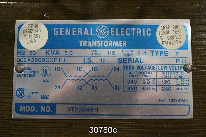 Used General Electric AC2000 Local Control Box And Transformer Cabinet #30780