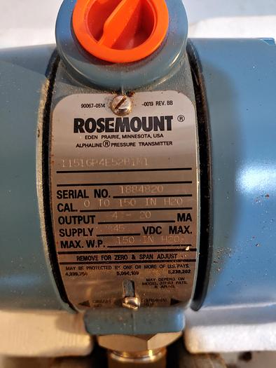 Parts Only Rosemount Pressure Transmitter 3051C