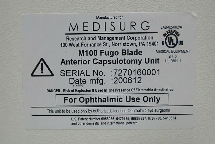 Used MediSURG M100 Fugo Blade Unit