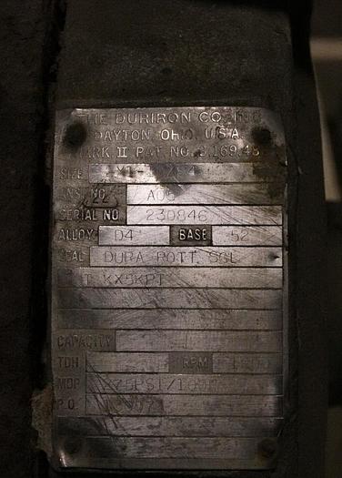 Used Durco Pump, 1x2x10" #32441