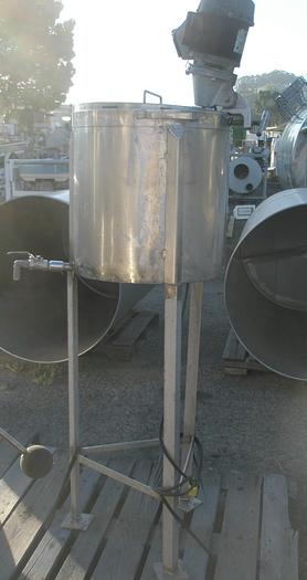Used Tank, 15 Gallon, 316 Stainless Steel, 20" X 20", Agitated, FT/FB, #S734563