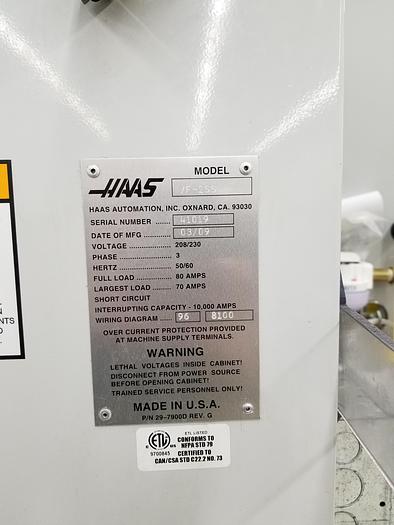 Used 2009 Haas VF2SS Vertical Machining Center #1698
