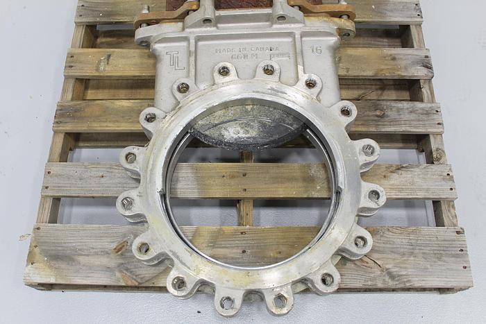Used True Line 16" Hand Operated Knife Gate Valve #43828