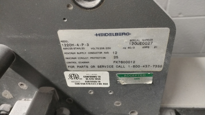 Used Heidelberg 20x26 AirFeed Folder