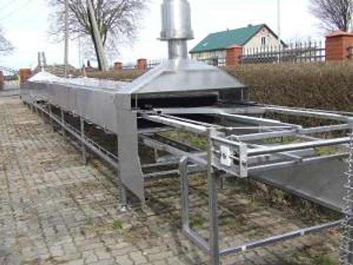 Blanszownik taśmowy do ryb w puszkach, nierdzewny