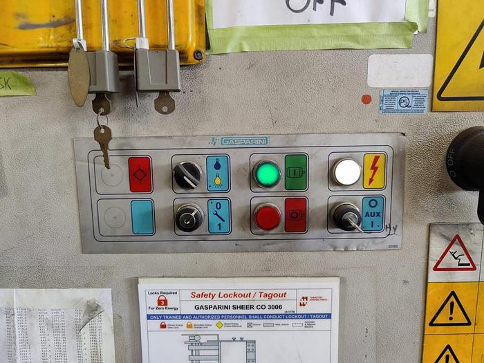 Used 5/16" x 10', GASPARINI, MODEL CO 3006, HYDRAULIC SHEAR