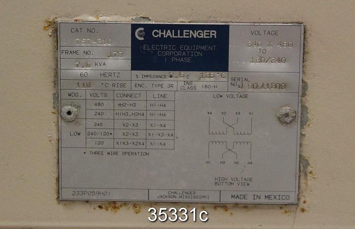 Used 2 Challenger 142-LP3T-MOD.5 Transformer, 14Kva #35331