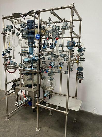 Used Buchiglasuster chemReactor GR 15 Liter Glass Bio-Reactor Skid