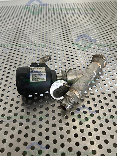 Used Burkert 00462610 Solenoid Valve 1/2 PTFE w/ Threaded to 1/2" NPT Fitting 145 PSI