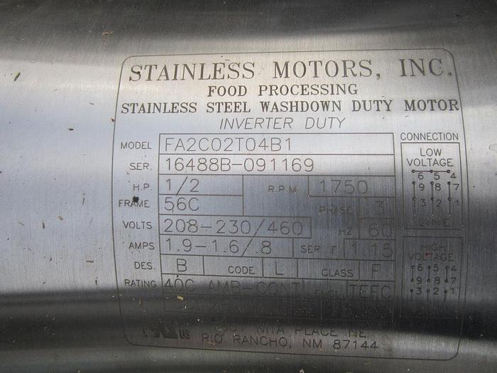 Used Pump, Peristaltic, S/st, Masterflex, Mdl 77201-62, 1/2 HP #S739562