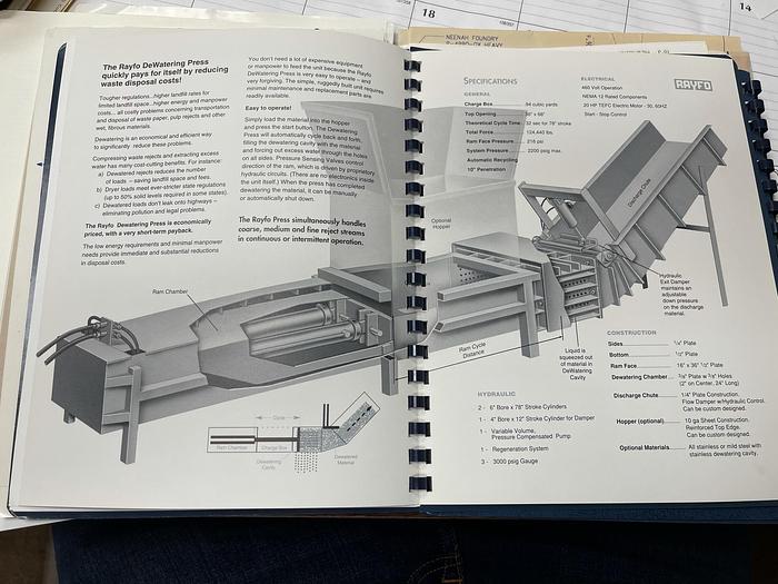 Used RAYFO DEWATERING PRESS/ COMPACTOR  SS