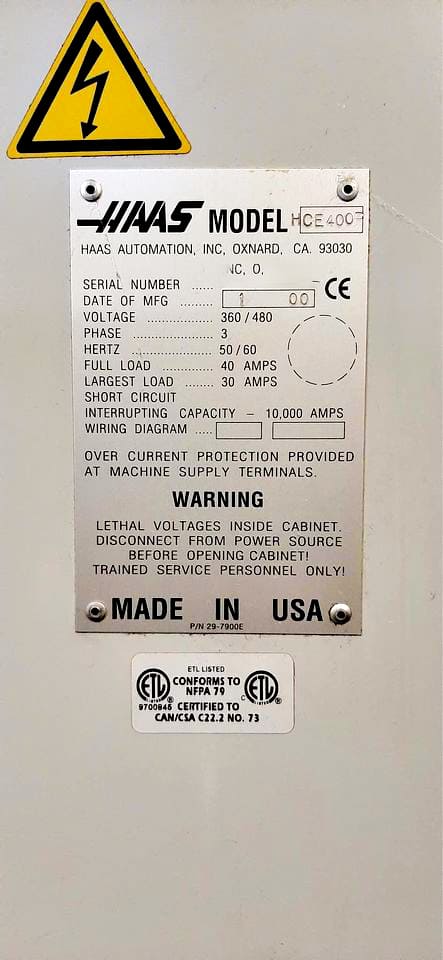 Used Haas HEC 400 P - CNC Horizontal machine - 2000