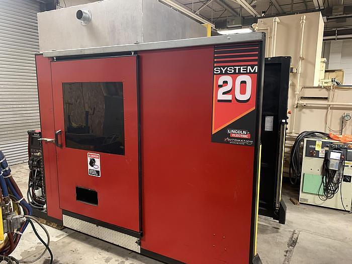 Used 2012 LINCOLN ELECTRIC  SYSTEM 20 MIG WELDING CELL WITH FANUC ARCMATE 100IC ROBOT AND R30iB CONTROLLER