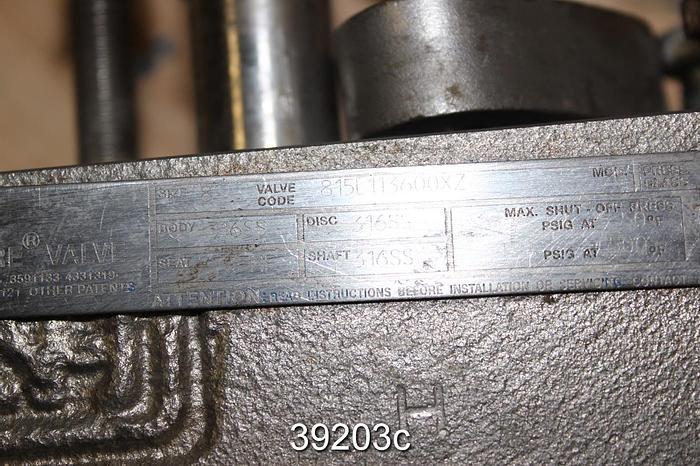 Used Neles Jamesbury 8" Wafer Sphere Butterfly Valve, 815L113600XZ #39203