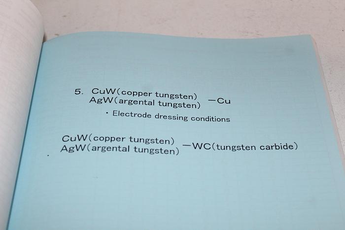 Parts Only Makino Instruction Manual Sinker EDM MGH Generator Machining Conditions (B5)