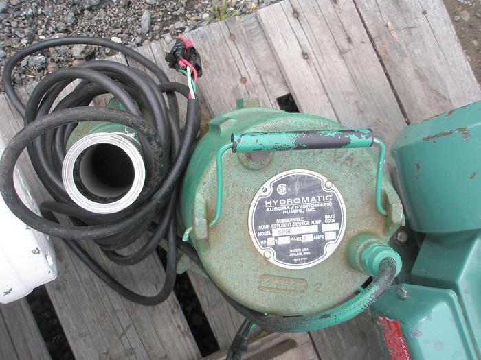 Used Pump, Sump, 1/2 HP, Hydromatic, Mdl SP50M4, 1-1/2", 2" Out #S735698