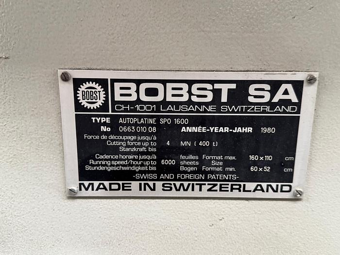 Used Bobst SPO 1600