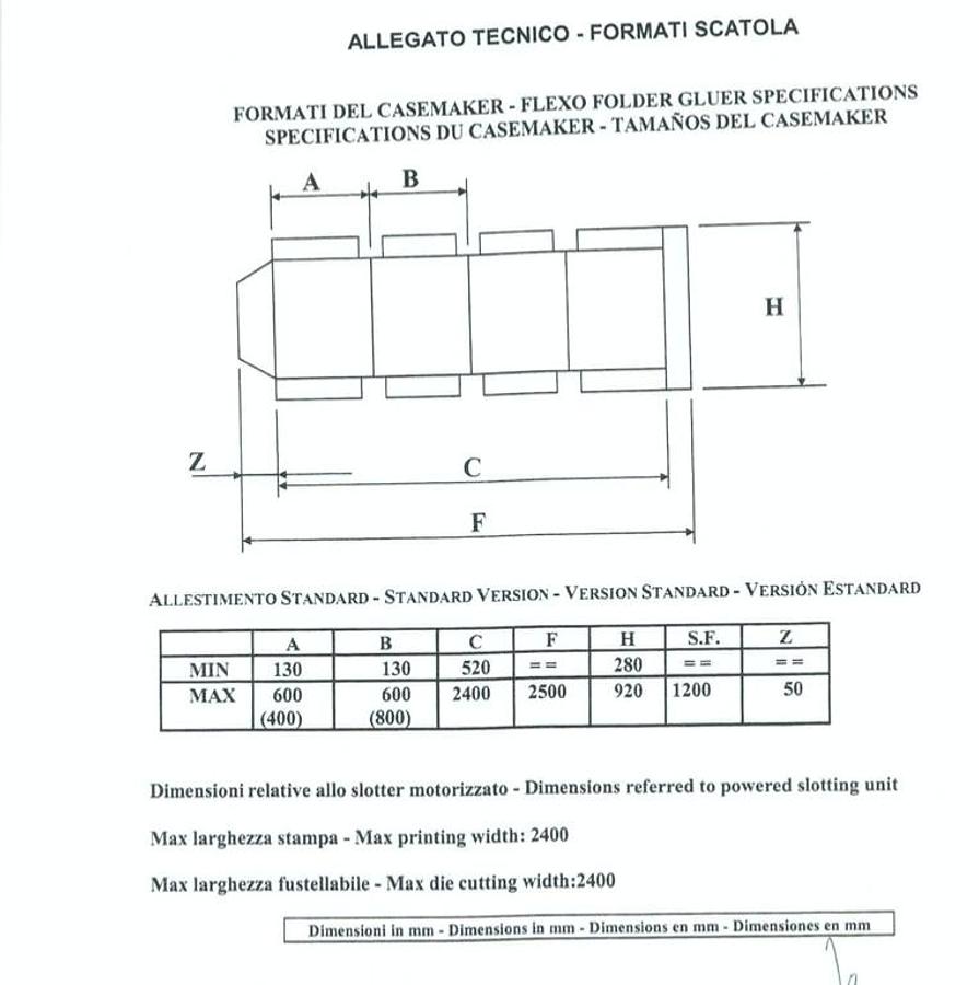 Used CURIONI 2440x1000