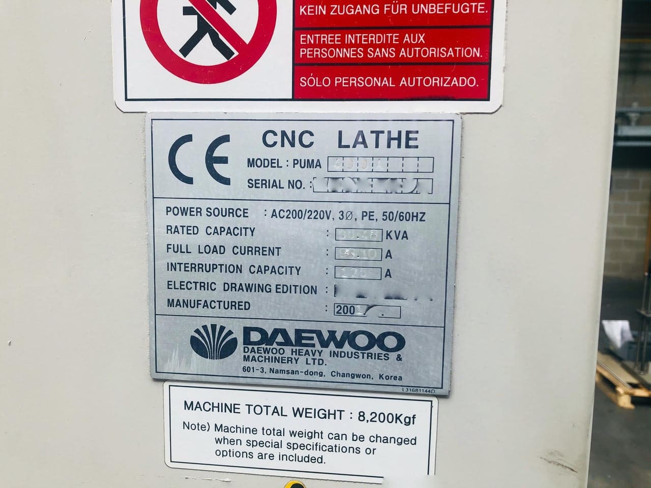 Used DAEWOO PUMA 400A - 2001